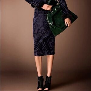 Burberry Prorsum navy blue velvet skirt from 2014 Runway size 44